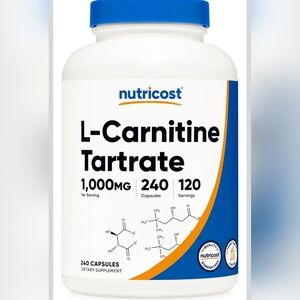 Nutricost L-Carnitine Tartrate Capsules (240 Caps) - 1 Gram per Serving 120 Serv